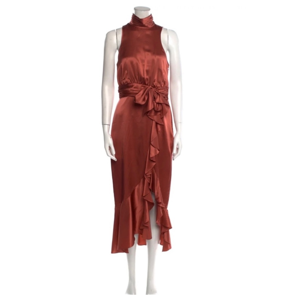 Satin Rust High Low Dress
